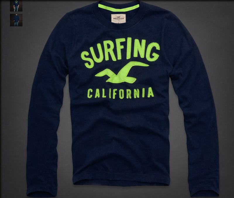 Hollister Hombres De Cuello Redondo Largo Remera HCO3781